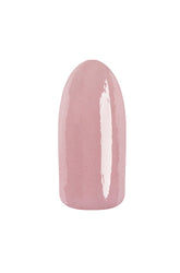 Sofl creme' blush combination showing EzFlow TruMatch Color Duos Oh Yes nail polish's finish on artificial nail